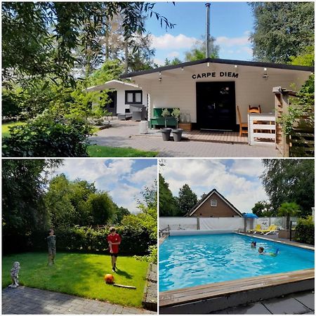 Geweldige 5 persoons Chalet met verwarmd zwembad nabij Dierenpark WILDLANDS Schoonebeek Buitenkant foto